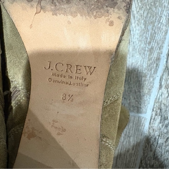 J. Crew Aggie Tan Nubuck Suede Leather Block Heel Ankle Boots Booties Sz 8.5 - Picture 7 of 10